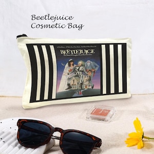 Beetlejuice Cosmetic Bag, Cosmetic Bag, Make Up Bag, make up bag, tv shows, 80s films, 80s