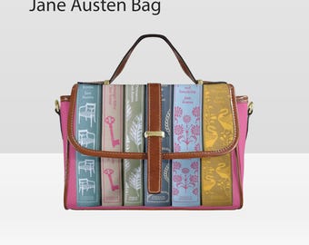 Bolsa de livros de Jane Austen, século XIX, bolsa tote, TV, literatura, livros, Jane Austen, bolsa de escritório, moda, bolsas