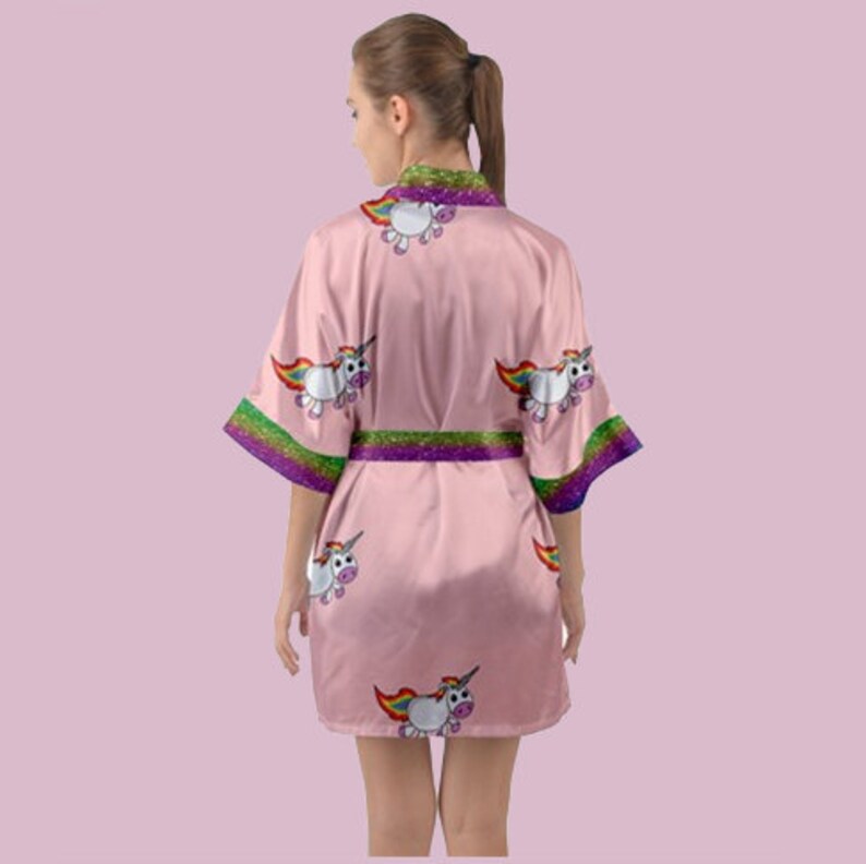 bath robe Unicorn kimono robe rainbow robe glitter purple pink unicorn Robe kimono