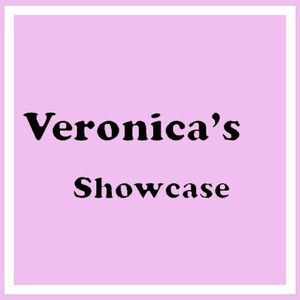 May include: A square graphic with a pale pink background and a white border. The text "Veronica's Showcase" is displayed in a bold, black font, centred within the pink area. The overall design is simple and clean.