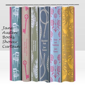 Jane Austen SHower Curtain,jane austen, shower, bath, curtain. books, 19th century, literature