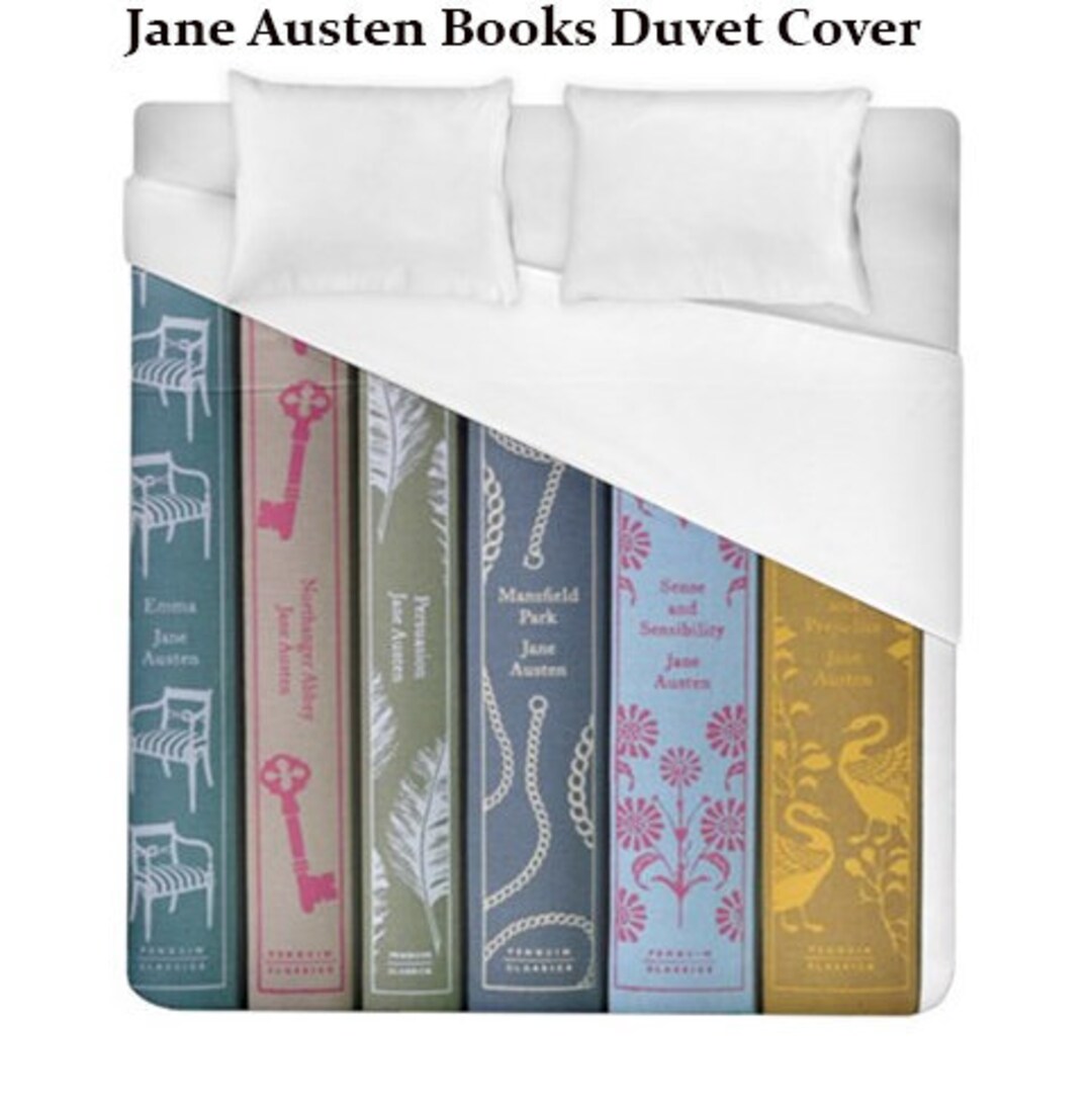 Jane Austen Books Duvet Cover, Cover, Blanket, Bed, Sleep, Literature
