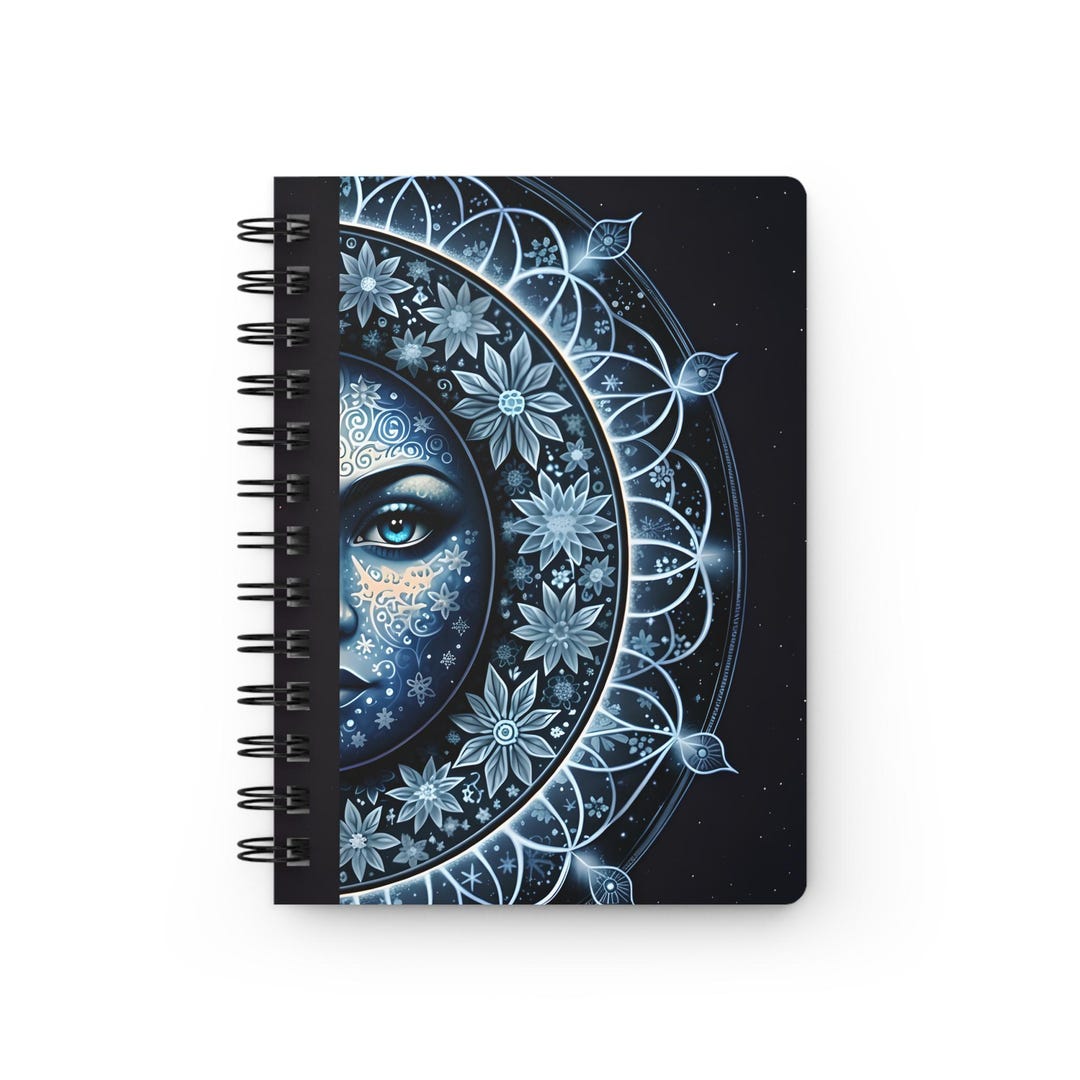 Moon and Sun Mandala Spiral Bound Journal | Celestial Sun Moon Notebook ...