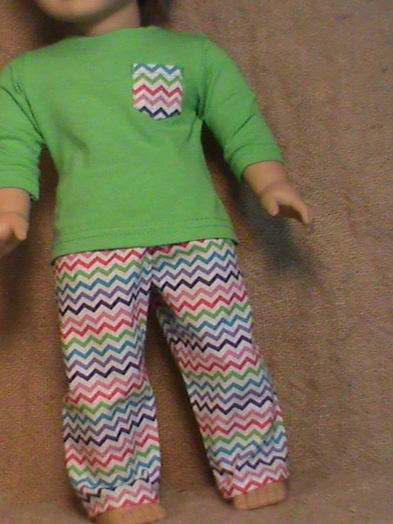 American Girl Doll Pajama Set 2 piece set Chevron Etsy