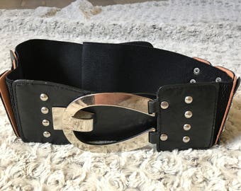 Vintage Small Waist Belt Black Corset Belt Medium Size Belt Waist Belt Black Corset Belt Vegan Leather Belt Vegan Friendly Belt Wide Belt