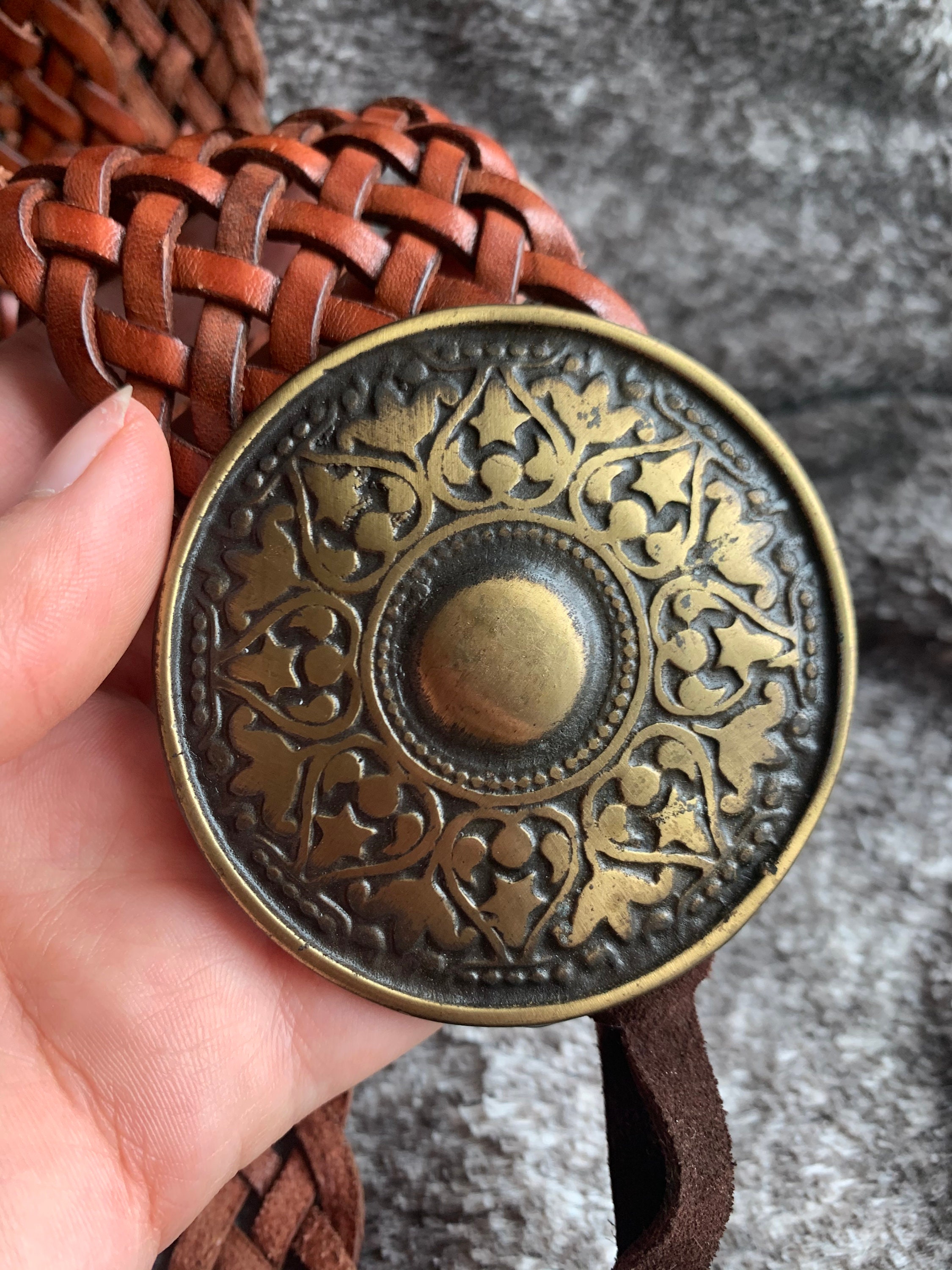 Vintage Brown Braided Moroccan Belt Moroccan Style Belt Hips  display picture 2