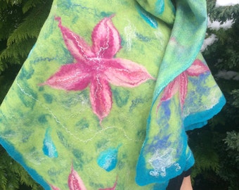 Felted Scarf/ Woman Shawl - beautiful gift for her