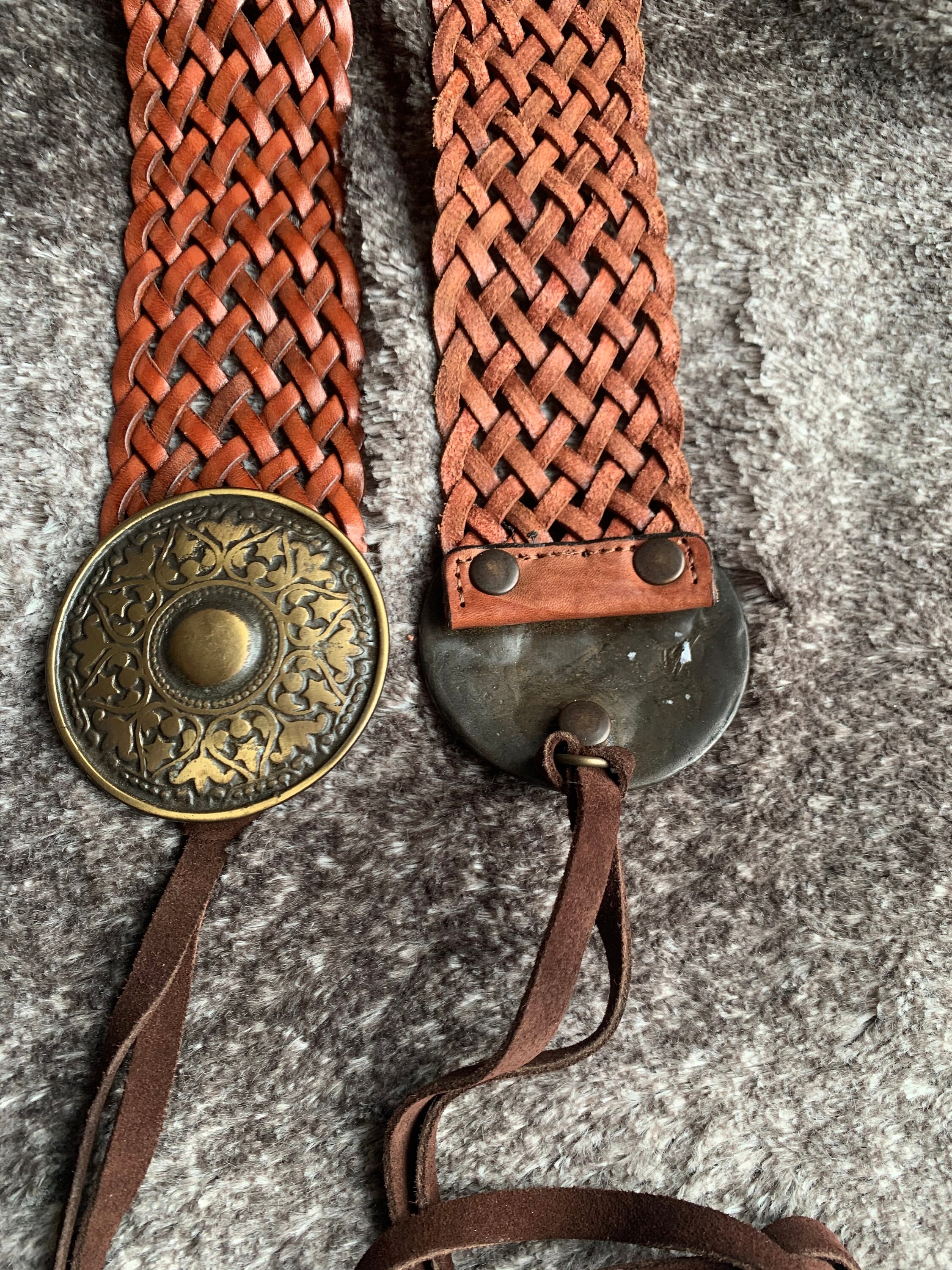 Vintage Moroccan Braided Brown Leather Belt Leather Belts Morocco - Etsy main image 3