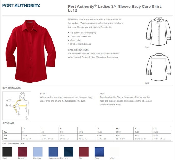 Port Authority Color Chart