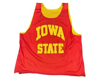 Iowa State Reversible Mesh Jersey Red Yellow Basketball Practice Adult Vintage