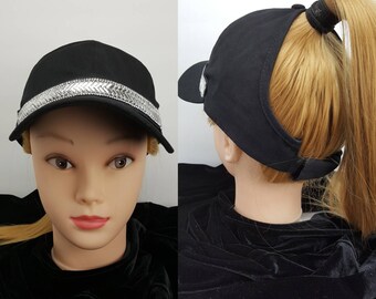 baseball hat high ponytail
