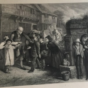 Antique Print William Henry Knight Etching The Broken Window C1800&#39;s From Painting Engraving