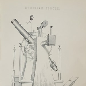 Antique Print C1870&#39;s Meridian Circle At Leyden Engraving Telescope Astronomy Planets Art