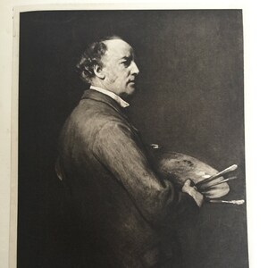 Antique Print Dated 1901 Sir John Millais, Bart By Frank Holl Painting Sepia Portrait Print Famous Paintings Art