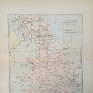 Antique Map Britannia Antiqua Ancient Britain C1870&#39;s Map Of The World