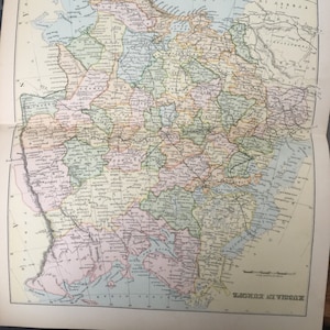 Antique Print Map Of Russia In Europe Dated C1870&#39;s Map Of The World Atlas