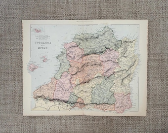 ローマ帝国 3 世紀の地図 アンティーク銅版画 ヨーロッパ地図 1892