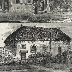 Antique London Print | 1876 | Old Chelsea in 1750 | White House Inn | Clock House | Engraving image 19