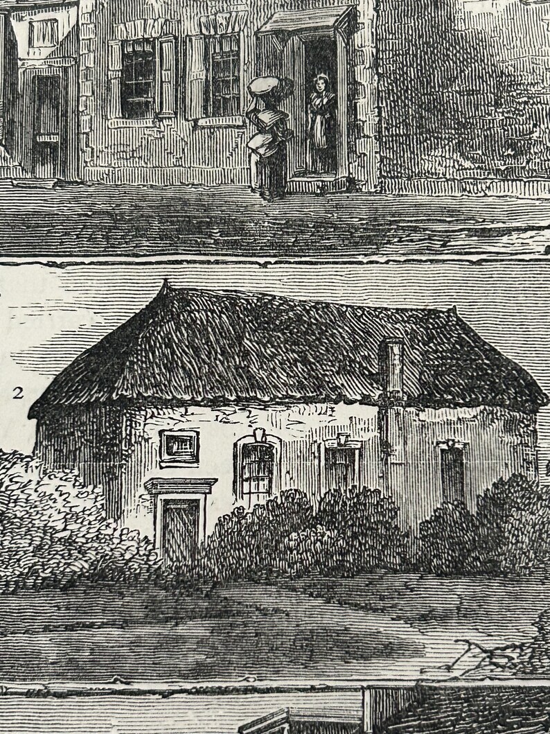 Antique London Print | 1876 | Old Chelsea in 1750 | White House Inn | Clock House | Engraving image 19