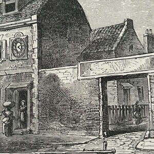 Antique London Print | 1876 | Old Chelsea in 1750 | White House Inn | Clock House | Engraving image 13