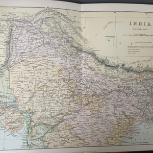 Antique Print Dated C1870&#39;s Map Of India Northern Part Asia Map Of The World