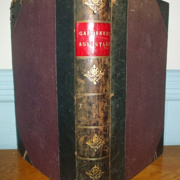 The Gardener's Assistant Dated 1878 Hardback Book By Robert Thompson Beautiful Illustrated Plates Fine Binding Leather