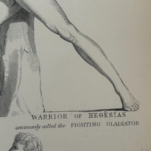 Antique Print | Fighting Gladiator Sculpture c1870s | Ancient Greek Mythology | Victorian Engraving | Classical Art | Collectible image 9