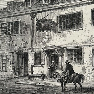 Antique London Print | 1876 | Old Chelsea in 1750 | White House Inn | Clock House | Engraving image 15