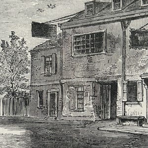 Antique London Print | 1876 | Old Chelsea in 1750 | White House Inn | Clock House | Engraving image 16