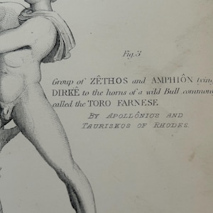 Antique Print | Fighting Gladiator Sculpture c1870s | Ancient Greek Mythology | Victorian Engraving | Classical Art | Collectible image 8