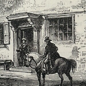 Antique London Print | 1876 | Old Chelsea in 1750 | White House Inn | Clock House | Engraving image 9