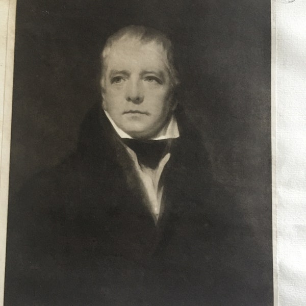 Antique Print Dated 1901 Sir Walter Scott By Sir Walter Raeburn From A Famous Painting Portrait Art Poet Author