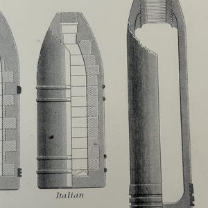 Antique Print 1870s | Projectile Engraving | Field Gun Projectiles | Shrapnel Shell | Military Art image 8