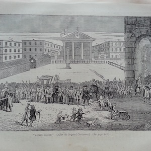 Impression antique datée de 1876 Rich's Glory London Gravure Histoire topographique Art Photo Décoration d'intérieur