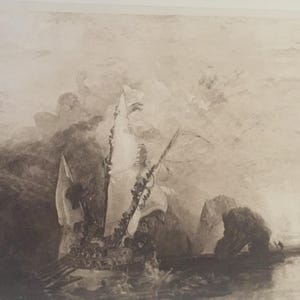 Antique Print Ulysses Deriding Polyphemus By J M W Turner Dated C1901 Ships Maritime