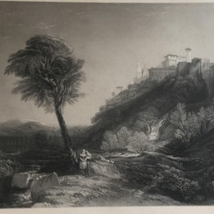 Antique Print J M W Turner The Loretto Necklace C1800&#39;s Engraving From Painting