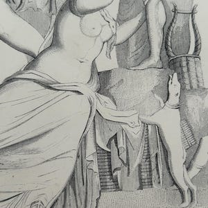 Antique Print | Fighting Gladiator Sculpture c1870s | Ancient Greek Mythology | Victorian Engraving | Classical Art | Collectible image 12