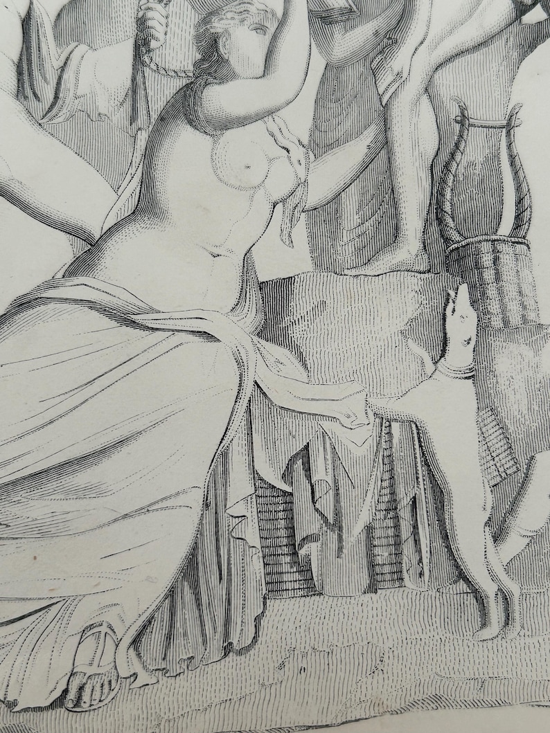 Antique Print | Fighting Gladiator Sculpture c1870s | Ancient Greek Mythology | Victorian Engraving | Classical Art | Collectible image 12