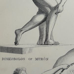 Antique Print | Fighting Gladiator Sculpture c1870s | Ancient Greek Mythology | Victorian Engraving | Classical Art | Collectible image 10