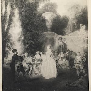 Antique Print 1901 Fetes Venitiennes By Antoine Watteau From Famous Painting Art Picture