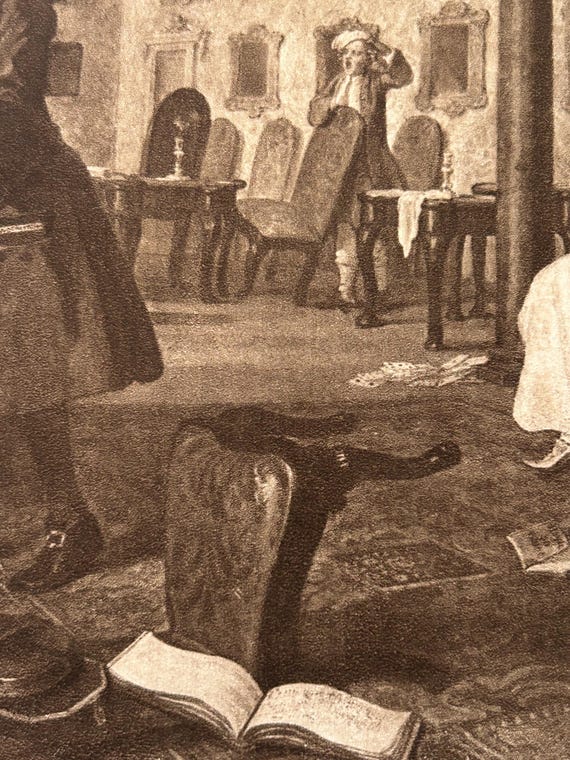 1901年アンティーク版画 | 「Marriage A La Mode – Scene II