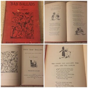 Livre de poésie illustrée Fifty Bab Ballads de W S Gilbert 1892
