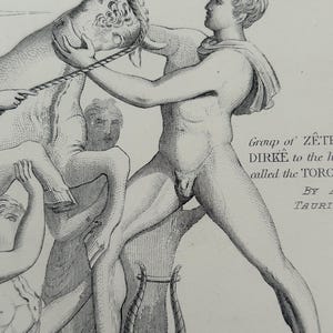 Antique Print | Fighting Gladiator Sculpture c1870s | Ancient Greek Mythology | Victorian Engraving | Classical Art | Collectible image 7