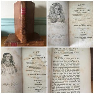 The Life of Francis North 1803 | Hon Roger North | Two Volume Antiquarian Set | Leather Bound | Illustrated Legal Biography | Rare Books