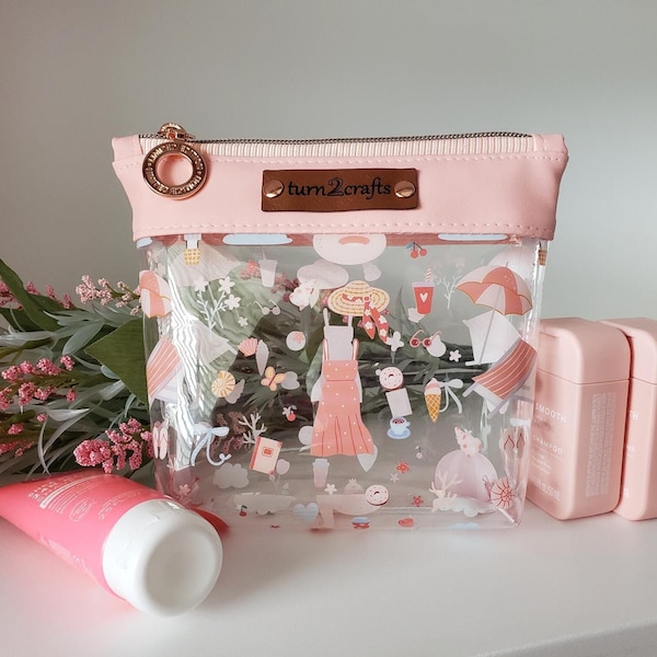 Clear Vinyl Pouch | Peachy Beachy Pouch | Clear Bag