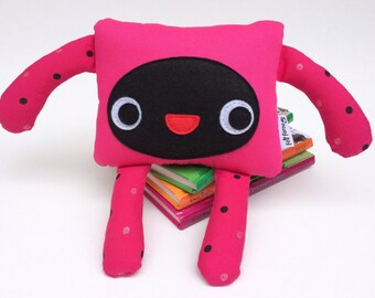 Pink and Black Soft Monster Toy, Kids Room Decoration