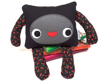 Plushie Monster Toy with Cherry Motif, Kawaii Plush Monster