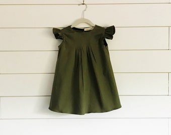olive green baby dress