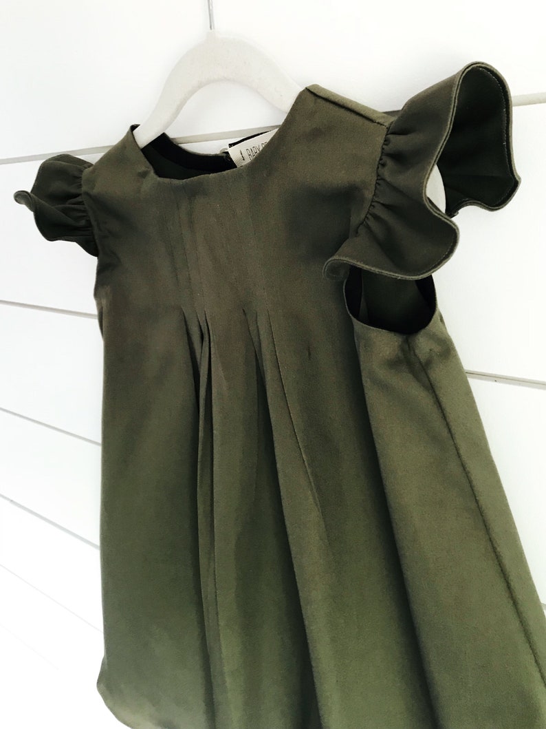 olive green baby dress