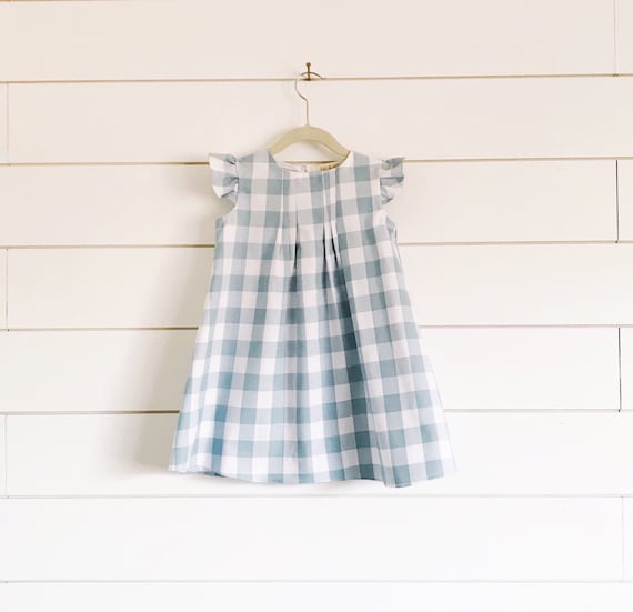 light blue gingham dress